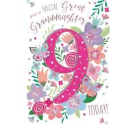 ICG Wonderful Great Granddaughter Age 9 Today Birthday Card