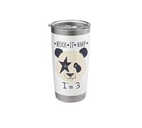 Ich bin 3 Panda Bear 3rd Birthday Three Years Rock it Baby Stainless Steel Insulated Tumbler