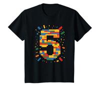 Ich bin 5 Building Blocks Birthday Clamping Blocks 5th Birthday T-Shirt
