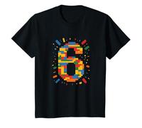 Ich bin 6 Building Blocks Birthday Clamping Blocks 6th Birthday T-Shirt