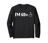 Ich bin 69 Plus Middle Finger Ich bin 69 Plus 1 Middle Finger Women Long Sleeve T-Shirt