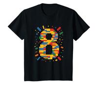 Ich bin 8 Building Blocks Birthday Clamping Blocks 8th Birthday T-Shirt
