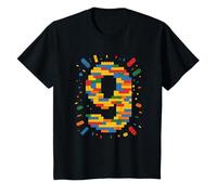 Ich bin 9 Building Blocks Birthday Clamping Blocks 9th Birthday T-Shirt