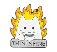 Ich Bin Feine Emaille Pins - Cat Brooch with "Kinder Nie Sterben Nicht Heute Satan" Motif, Normal, Non-precious metal