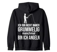 Ich bin nicht immer grummelig manchmal bin ich angeln Zip Hoodie