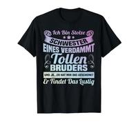 Ich bin stolze Schwester eines Verdammt Tolle Bruder Value Graphic T-Shirt, Men, Black, S