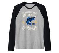 Ich Brauche Keine Therapie Angeln in Schweden Raglan Baseball Tee