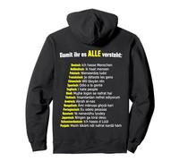 Ich hasse Menschen in 16 Languages for Everyone Pullover Hoodie