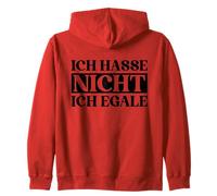 Ich Hasse Nicht Ich Egale German Sarcasm Zip Hoodie