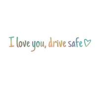 Ich Liebe Dich, Den sichereren Spiegel Aufkleber Zu Fahren - 11 x 2 cm Waterproof Romantic Stickers, Rear View Mirror and Window Sticker for Car, Coffee Cup, Laptop, Gift for Friends, Family, V