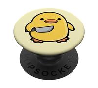 Ich Mag Enten, Böse Gummiente Evil Duck Knife Yellow Rubber Duck PopSockets Adhesive PopGrip Phone Grip