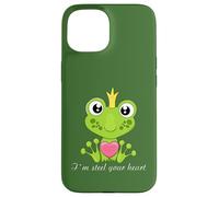 Ich stähle dein Herz, cute frog king with heart and crown Case for iPhone 15
