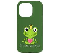 Ich stähle dein Herz, cute frog king with heart and crown Case for iPhone 15 Pro