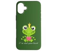 Ich stähle dein Herz, cute frog king with heart and crown Case for iPhone 16 Plus
