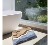 ICHAOZE Coastal Bathroom Rugs 20X32'', 3D Ocean Décor Soft Absorbent Beach Bath Rug Non Slip Washable,Sea Wave Nautical Decor Bath Mat for Bathroom (20x32'', Beach)