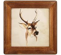 icheesday 8x8 Photo Frames, Rustic Wooden Square Picture Frame with Real Glass Front,Wall and Tabletop (20 x 20 cm)