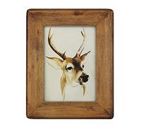 icheesday Photo Frame 7x5 Inch Brown,Vintage Wood Picture Frame 13 x18 cm with Glass Cover - Wall Hanging or Tabletop Standing - Vertical or Horizontal Display