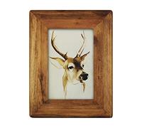 icheesday Wood Photo Frame 4x6, Standing and Wall Mounted Vintage Handmade Solid Wooden Picture Frames with Glass Cover 6 by 4 Inch