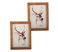 icheesday Wood Picture Frames 2 Pack,Display 5x7(13x18cm) Photos for Horizontal or Vertical Table Top and Wall Mount (Rustic Brown)