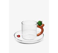 Ichendorf Apple and Ladybug Glass Coffee Cup Saucer Set