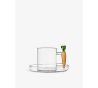 Ichendorf Ichendorf Vegetables Carrot Borosilicate-Glass Coffee Cup and Saucer Set Multicolor