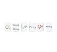 Ichendorf Milano 09352.007Ar Set of 6 Water Glasses in Glass, 30 cl, Assorted Deco Collection Arlecchino