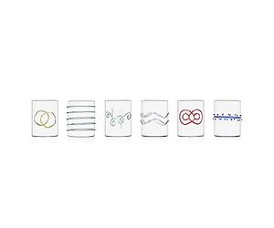 Ichendorf Milano 09352.007Ar Set of 6 Water Glasses in Glass, 30 ssorted Deco Collection Arlecchino