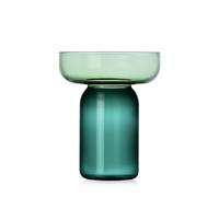 Ichendorf Milano Aura Collection Cylindrical Vase, Green and Petroleum, H25 cm, Borosilicate Glass, Handmade