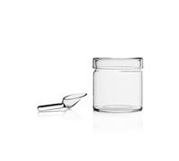 Ichendorf Milano Feather Collection Sugar Bowl with Scoop, 20 cl, Borosilicate Glass, Handmade