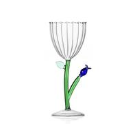 Ichendorf Milano Fiore Blu Optical Goblet | Botanica Collection | 28 orosilicate Glass | Handmade