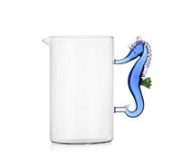 Ichendorf Milano Marine Garden Collection Blue Seahorse Jug, 150 cl, Borosilicate Glass, Handmade