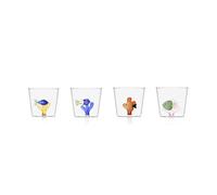 Ichendorf Milano Set of 4 Assorted Tumblers, Marine Garden Collection, 35 cl, Borosilicate Glass, Handmade