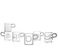 Ichendorf Milano Set of 6 Coffee Cups | Deco Collection | 10 orosilicate Glass | Handmade