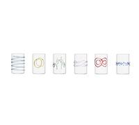 Ichendorf Milano Set of 6 Liqueur Glasses, Decò Harlequin Collection, 10 orosilicate Glass, Handmade