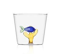 Ichendorf Milano Tumbler with Blue Fish and Amber Algae | Marine Garden Collection | 35cl | Borosilicate Glass | Handmade