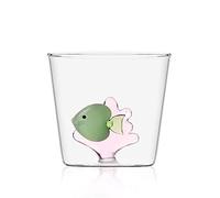 Ichendorf Milano Tumbler with Green Fish and Pink Algae | Marine Garden Collection | 35cl | Borosilicate Glass | Handmade