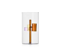 Ichendorf Milano Vase 3 Candles, Amber, Iris Collection, H20 cm, Borosilicate Glass, Handmade