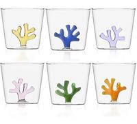 Ichendorf Set of 6 Coral Reef Decorative Glass Water Glasses Coral