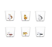 Ichendorf Tabby Cat Set of 6 Water Tumblers, Assorted Designs
