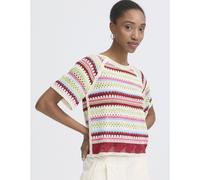 ICHI Bandie Crochet Knitted Short Sleeve Top MULTI LARGE
