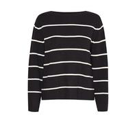Ichi - Ihboston Stripe Boatneck Pullover - Meteorite/almond - Large