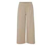 Ichi IHKATE SUS Wide PA Women's Trousers Fabric Trousers with Stretch Straight Cut Elastic Waistband Crop Length, Doeskin (151308), M