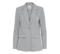 ICHI IHKATE Women's Blazer Jacket Blazer Suit Jacket with 1 Button Shape Flap Pockets Lapel Collar Light Elastic Regular Fit, Grey Blend (200318), XS
