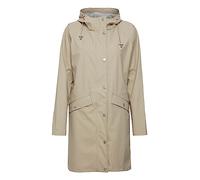 ICHI IHTAZI JA Women's Windbreaker Transition Jacket Rain Jacket Raincoat with Press Studs and Hood, Doeskin (151308), L