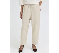 ICHI Linno Linen Blend Barrel Leg Trousers ANIMAL PRINT SIZE 10