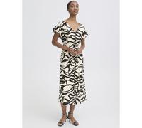 ICHI Linno Linen Blend Printed Dress ANIMAL PRINT AMAZONITE