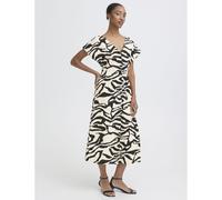 ICHI Linno Linen Blend Printed Dress ANIMAL PRINT SIZE 10