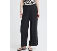 ICHI Linno Wide Leg Linen Blend Trouser BLACK AMAZONITE