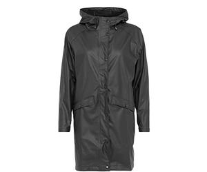 ICHI Women's Tazi Ja Parka Long Sleeve Raincoat, Black (black 10001), Small