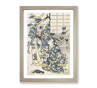 Ichimura Uzaemon As A Samurai By Torii Kiyonobu Asian Japanese Framed Print | A3 Oak Framed Wall Art | Ready to Hang | Asian Nature Picture | Living Room Bedroom Lounge Office